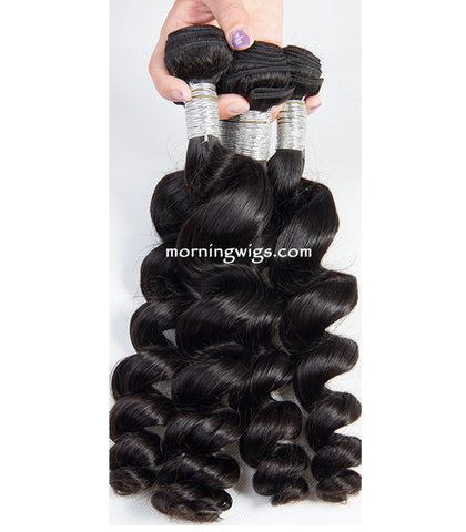 16 inches black spiral 100% human hair extensions - Luckin Wigs