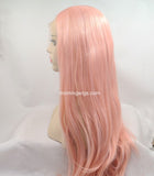 Brisbane 18 inches light pink natural straight synthetic lace front wigs - Luckin Wigs