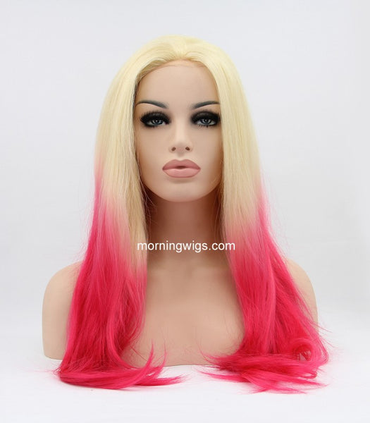 Alice Springs Show Day ombre light red straight synhtetic lace front wigs - Luckin Wigs