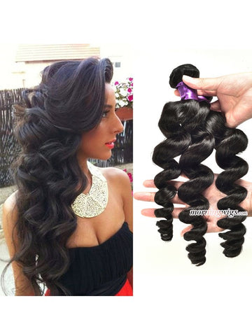 20 inches Loose Wave Natural Black Hair Bundles - Luckin Wigs