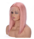 Brazilian human hair lace front wig pink color wig,150% density pink wig - Luckin Wigs