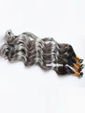 22 inches body wave 1B-Grey ombre color tapes on hair extensions - Luckin Wigs