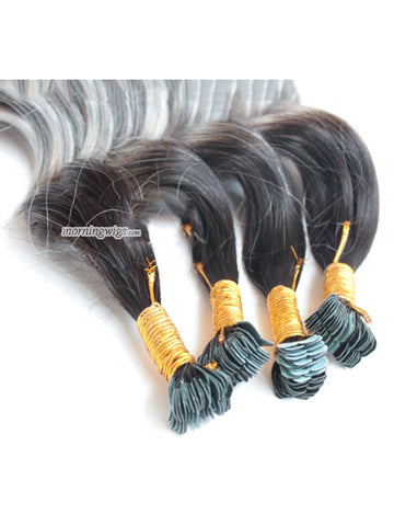 22 inches body wave 1B-Grey ombre color tapes on hair extensions - Luckin Wigs