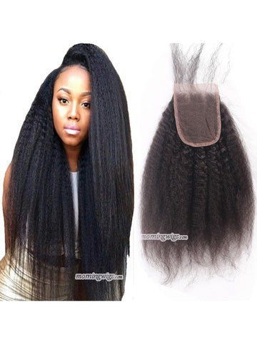 14 inches Kinky Straight 4×4 top closures - Luckin Wigs