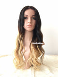 100% virgin human hair 20 inches body wave 1B-4-27 ombre blonde lace wigs - Luckin Wigs