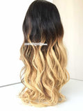 100% virgin human hair 20 inches body wave 1B-4-27 ombre blonde lace wigs - Luckin Wigs