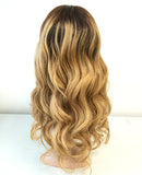 20 inches brown blonde ombre 4 -27 body wave lace wig - Luckin Wigs