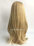 20  inches blonde and brown synthetic lace front wig - Luckin Wigs
