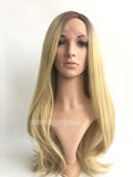20  inches blonde and brown synthetic lace front wig - Luckin Wigs