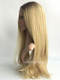 20  inches blonde and brown synthetic lace front wig - Luckin Wigs