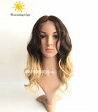14 inches 1B-4-27 ombre color brazilian Hair lace front wig pre-plucked hairline 150% density - Luckin Wigs