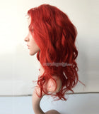 18 inches red loose wave Brazilian Hair full lace wig - Luckin Wigs