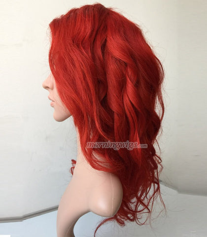 18 inches red loose wave Brazilian Hair full lace wig - Luckin Wigs