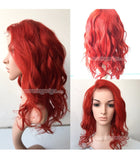 18 inches red loose wave Brazilian Hair full lace wig - Luckin Wigs