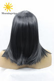 14 inches black straight synthetic lace front wig - Luckin Wigs
