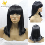 14 inches black straight synthetic lace front wig - Luckin Wigs