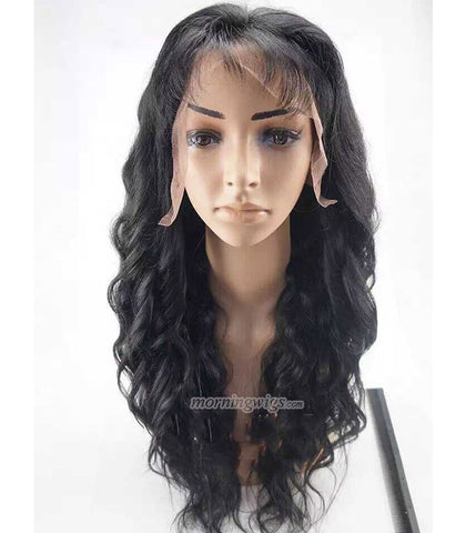 20 inches black loose wave brazilian hair lace wig - Luckin Wigs