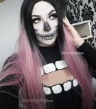 Luxury dark pink synthetic lace front wig - Luckin Wigs