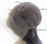 Black ombre pink straight synthetic lace front wig - Luckin Wigs