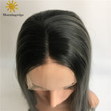 Ombre dark grey wig Synthetic lace front wig - Luckin Wigs