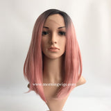 Black Ombre Pink Synthetic lace front wigs for women - Luckin Wigs