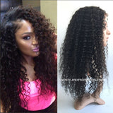 20" Curly Style 100% Brizilian Virgin Human Hair Wigs Fake Scalp Lace Wigs - Luckin Wigs