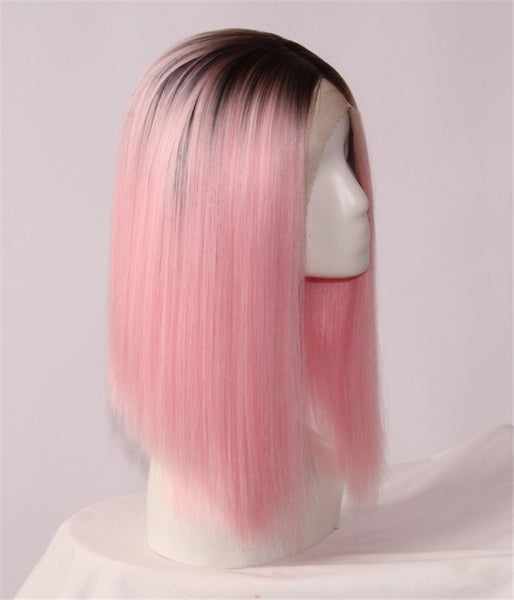 Fashion Synthetic Lace Front Wig Hot Pink Wig - Luckin Wigs