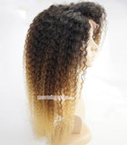 Ombre kinky curly full lace wig 1b-4-27 glueless full lace human hair wigs - Luckin Wigs