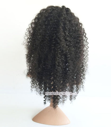 Kinky curly 360 lace wig natural black color human hair wigs - Luckin Wigs