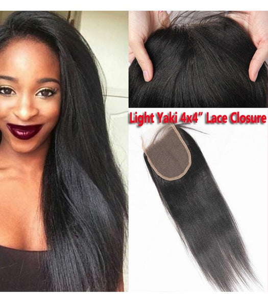 coarse yaki human hair top closure - Luckin Wigs