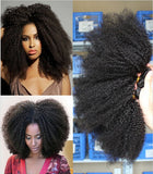 Top fashion natural black 14inch afro kinky curly  Brazilian human hair extension - Luckin Wigs