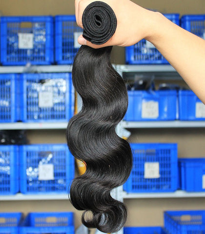 black body wave wavy Mongolian human hair wefts - Luckin Wigs