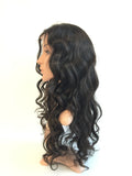 Brizilian Virgin Human Hair Full Lace Wigs 20" Body Wave Natural Black - Luckin Wigs