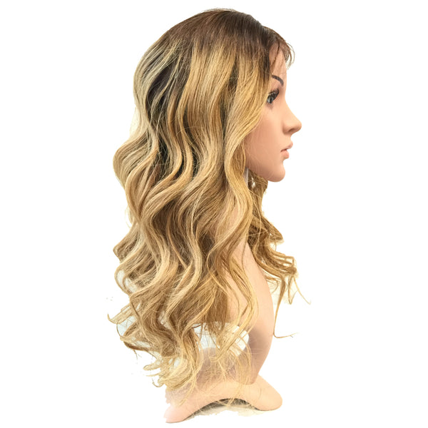 20 inches brown blonde ombre 4 -27 body wave lace wig - Luckin Wigs